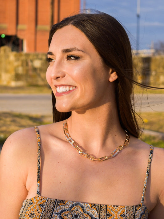 Gold Hammer Link Chain